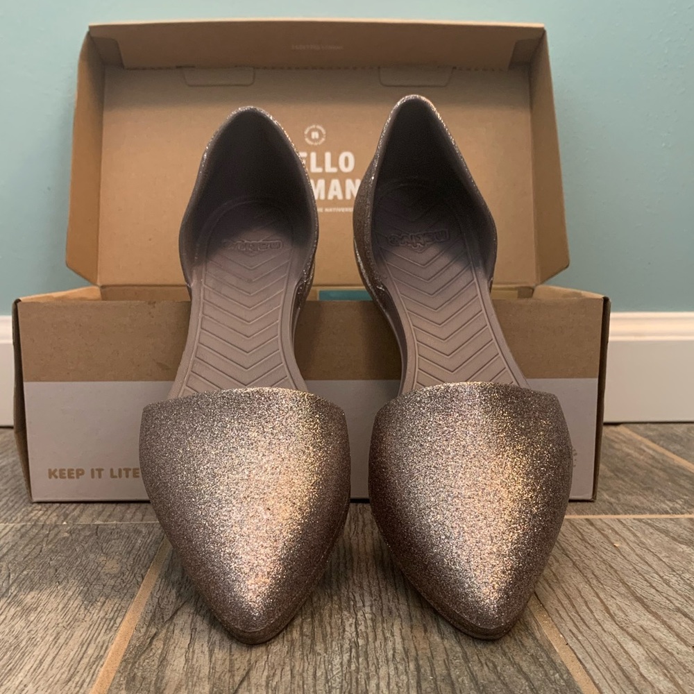 Native Audrey Metal Bling Sparkly Flats 9